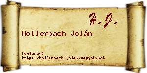 Hollerbach Jolán névjegykártya